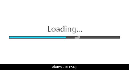 Loading bar element icon. Vector illustration. Download sign in flat design, isolated. Stock Vector