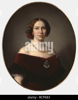 Portrait of Louise of the Netherlands (1828-1871), Queen of Sweden and Norway. Museum: Nationalmuseum Stockholm. Author: AMALIA LINDEGREN. Stock Photo