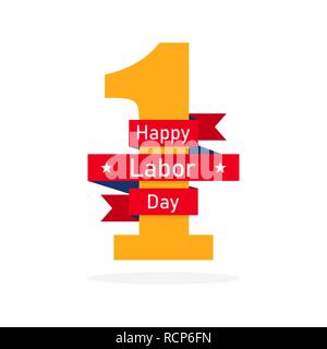 1 May. International Labor Day background. Vector illustration. Poster, greeting card or brochure template. Stock Vector