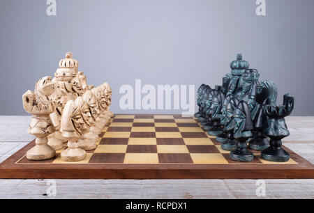 chess board with the pieces put in order Stock Photo
