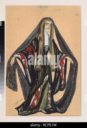Costume design for the theatre play Triumph of the States by A. Bobrishchev-Pushkin. Museum: State A. Radishchev Art Museum, Saratov. Author: Sudeykin, Sergei Yurievich. Stock Photo