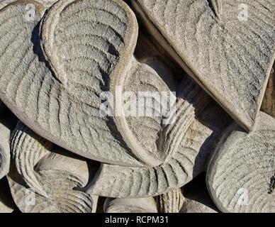 The Woodlands TX USA - Jan. 25, 2018  -   Plant Leaves of Concrete 1 Stock Photo