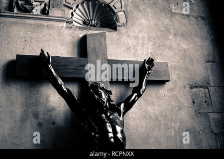 Crucifixion of Jesus Christ, symbol of Gods love, white background ...