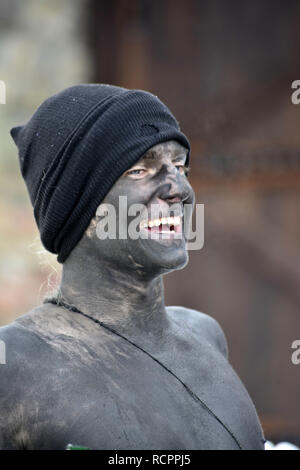 VEVCANI, MACEDONIA - 13 JANUARY , 2019: General atomosphere with dressed up participants at an annual Vevcani Carnival, in southwestern Macedonia,imag Stock Photo