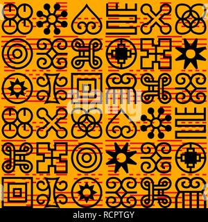 Seamless African Adinkra pattern. Stock Vector