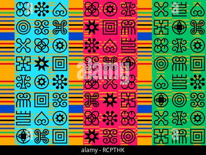 Seamless African Adinkra pattern. Stock Vector