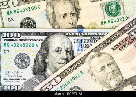 US-Dollar Banknotes as image background, view from above Stock Photo