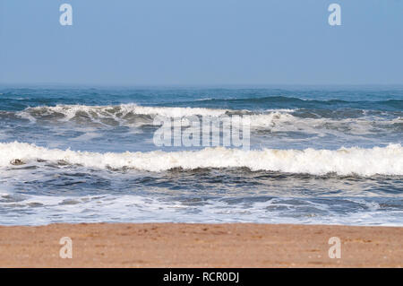 breaking waves, beach, Sicombe's turn, near Cape Cross Seal rserve and C34  road, Namibia Stock Photo