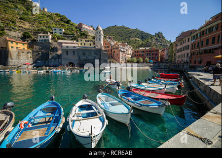 Marina of Vernazza, Cinque Terre, Liguria, Italy Stock Photo