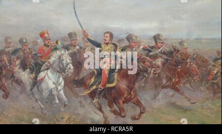 General Lasalle (1775-1809) in the Battle of Wagram. Museum: PRIVATE COLLECTION. Author: Sigriste, Guido. Stock Photo
