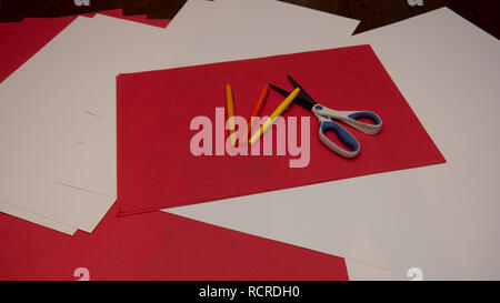 Art Project on Table Stock Photo
