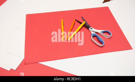 Art Project on Table Stock Photo