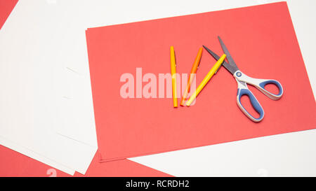 Art Project on Table Stock Photo