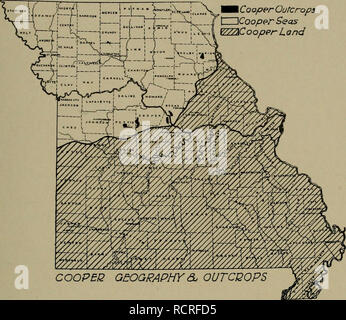 . The Devonian of Missouri. Geology; Geology, Stratigraphic; Paleontologie; Devoon. Missouri Bureau of Geology and Mines. Vol. XVII, 2nd Series, Plate F. â â Cooper Outcrops | Cooper Seas WZZkC o oper L and. COOPEQ GEOGRAPHY &amp; OUTCPOPS â â Mmeo/o Outcrops tZD Mmeolo Seas VZZ1 Mine ola Land. Please note that these images are extracted from scanned page images that may have been digitally enhanced for readability - coloration and appearance of these illustrations may not perfectly resemble the original work.. Branson, E. B. (Edwin Bayer), 1877-1950; Tansey, Vivian Ouray; Stewart, Grace Anne Stock Photo
