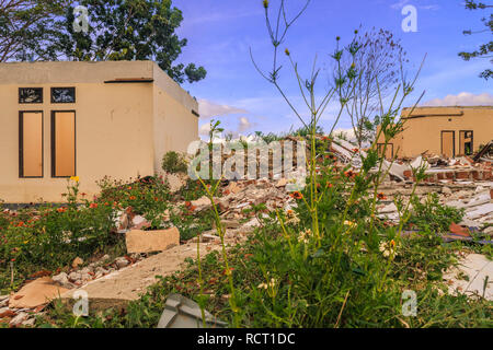 The impact of the damage caused by the earthquake and liquefaction natural disaster on Sept 28, 2018 in Petobo Village, Palu city, indonesia Stock Photo