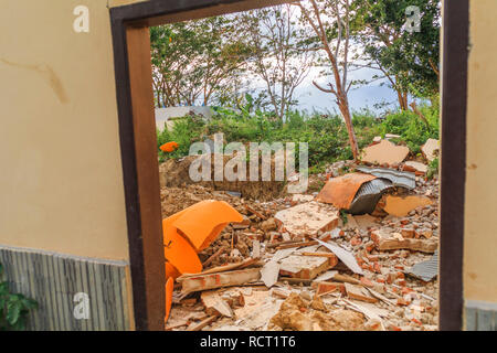 The impact of the damage caused by the earthquake and liquefaction natural disaster on Sept 28, 2018 in Petobo Village, Palu city, indonesia Stock Photo