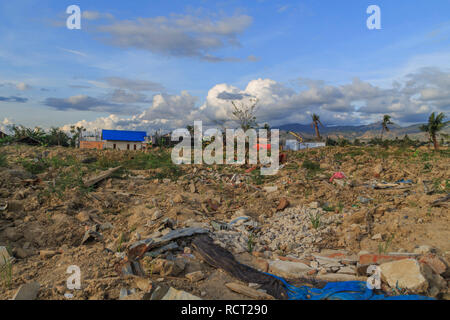 The impact of the damage caused by the earthquake and liquefaction natural disaster on Sept 28, 2018 in Petobo Village, Palu city, indonesia Stock Photo