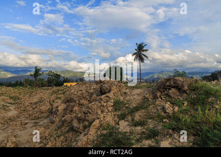 The impact of the damage caused by the earthquake and liquefaction natural disaster on Sept 28, 2018 in Petobo Village, Palu city, indonesia Stock Photo