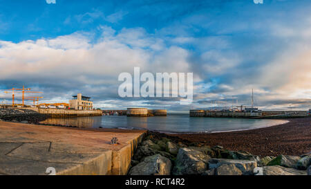 Greystones Harbour Marina. Entrance. View from inside. Stock Photo
