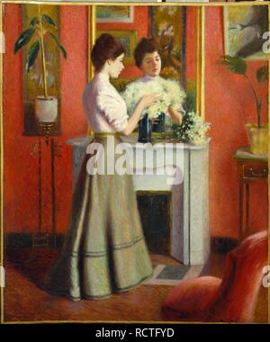 Woman Before a Mirror. Museum: PRIVATE COLLECTION. Author: ZANDOMENEGHI, FEDERICO. Stock Photo