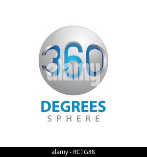 360 degrees sphere logo concept design. Symbol graphic template element vector Stock Vector