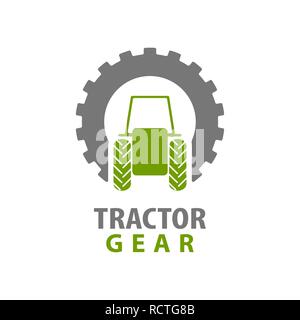 Tractor gear logo concept design. Symbol graphic template element vector Stock Vector