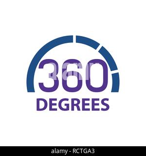 Circle 360 degrees logo concept design. Symbol graphic template element vector Stock Vector