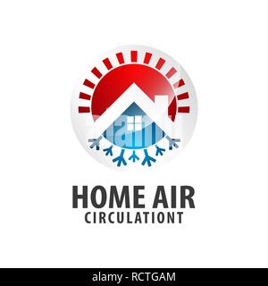 Circle arrow Home Air circulation logo concept design. Symbol graphic template element vector Stock Vector