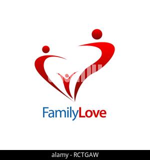 Human character family love logo concept design. Symbol graphic template element vector Stock Vector