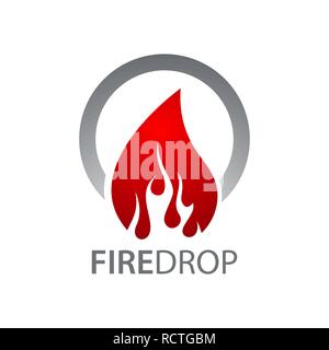 Circle fire water drop logo concept design. Symbol graphic template element vector Stock Vector