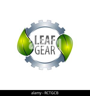 Leaf gear logo concept design. Symbol graphic template element vector Stock Vector