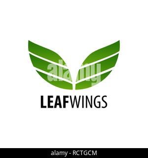Leaf wings logo concept design. Symbol graphic template element vector Stock Vector