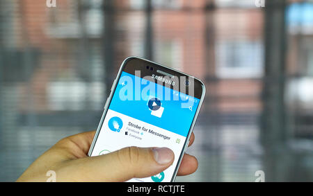 MONTREAL, CANADA - JUNE 24, 2016 : Facebook Strobe for Messenger is a GIF creator. It creates GIFs from user's photos, then sends them friends. Stock Photo