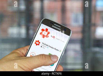 MONTREAL, CANADA - JUNE 23, 2016 : YouTube Creator Studio app makes it faster and easier to manage user's channel on the go. Stock Photo