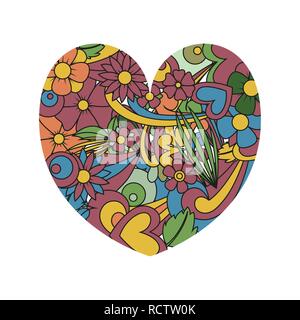 Heart tangle pattern. Vector illustration. Valentine s day. Greeting card. Stock Vector