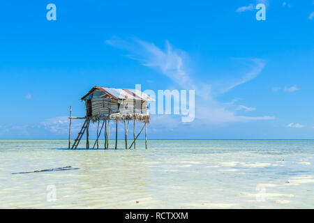 Beautiful landscapes view borneo sea gypsy water village in Maiga Island, Semporna Sabah, Malaysia. Stock Photo