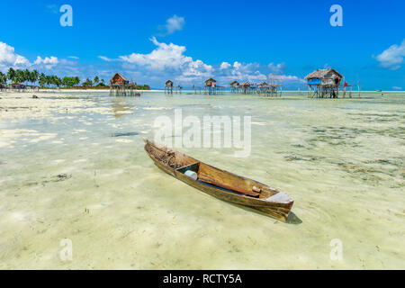 Beautiful landscapes view borneo sea gypsy water village in Maiga Island, Semporna Sabah, Malaysia. Stock Photo