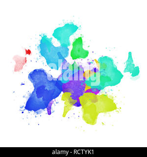 Abstract colorful watercolor on background. Wet splash. Stock Photo