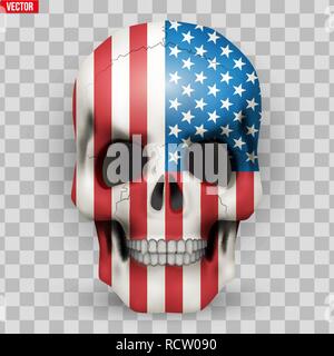 Skull with USA flag Stock Vector