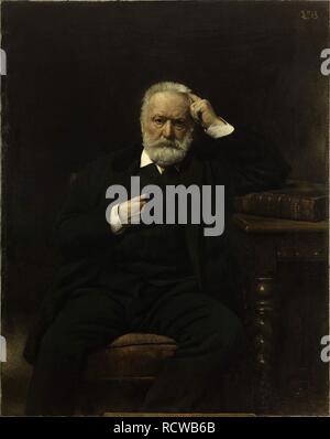 An oil painting of Victor Hugo on his death bed in Maison de Victor ...
