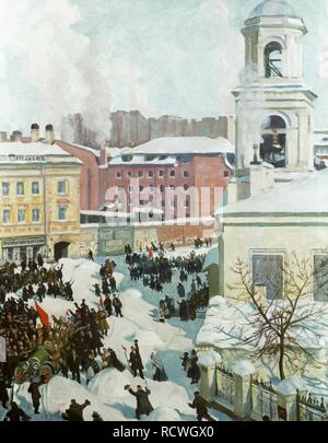 The February 27, 1917. Museum: State Tretyakov Gallery, Moscow. Author: Kustodiev, Boris Michaylovich. Stock Photo