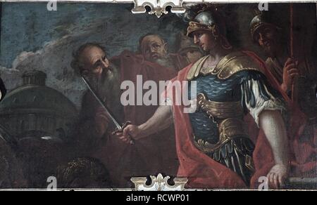 Alexander cutting the Gordian Knot' oil on canvas. Jean-Simon ...