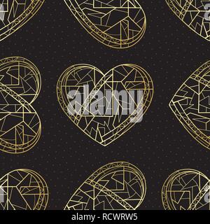 Hearts hand drawn vector seamless pattern. Valentines day holidays background. Love texture for surface design, textile, wrapping paper, wallpaper, ph Stock Vector