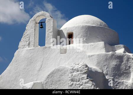 Church of Panagia Paraportiani in the old town of Mykonos, Greece, Europe Stock Photo