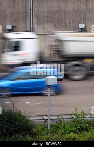 Speed limit enforcement on German motorway Stock Photo - Alamy