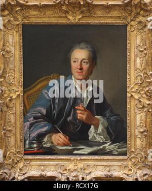 Portrait of Denis Diderot (1713–1784). Museum: Musee du Louvre, Paris. Author: VAN LOO, LOUIS-MICHEL. Stock Photo