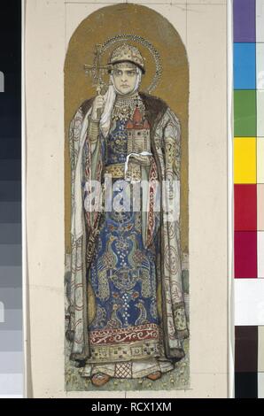 Saint Olga, Princess of Kiev (Study for frescos in the St Vladimir's Cathedral of Kiev). Museum: State Tretyakov Gallery, Moscow. Author: Vasnetsov, Viktor Mikhaylovich. Stock Photo
