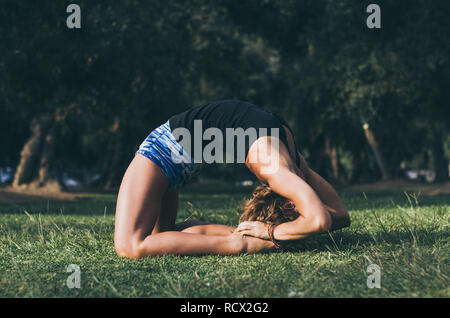 Yoga Man in Ardha Kapotasana or Half Pigeon Pose. Stock Illustration -  Illustration of balance, african: 236250362