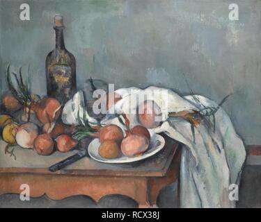 Still Life with Onions. Museum: Musée d'Orsay, Paris. Author: CEZANNE, PAUL. Stock Photo