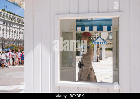 Athens, Greece - June 6, 2018: Guard of the Greek Parliament in Athens Stock Photo